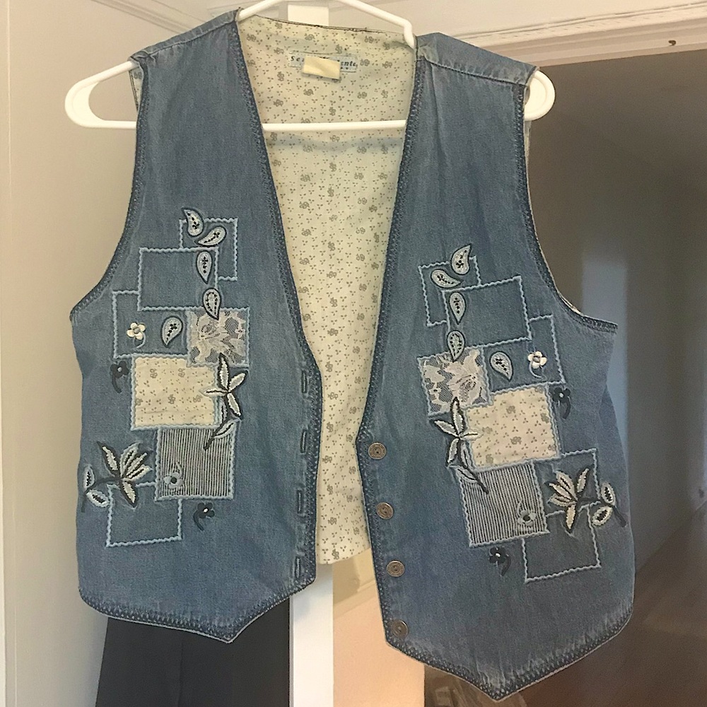 Vintage Denim Patchwork Vest